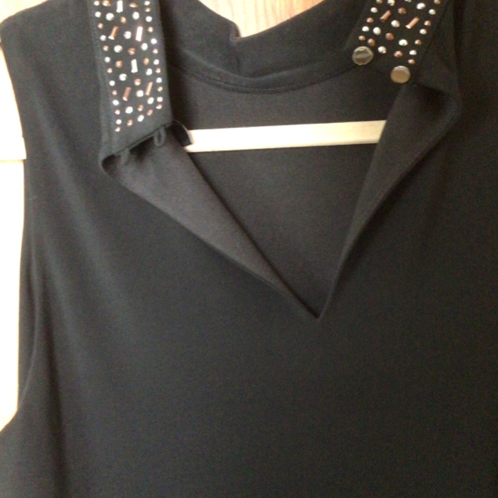 WHBM Black Embellished Shift Dress in sz small EUC - Picture 8 of 8